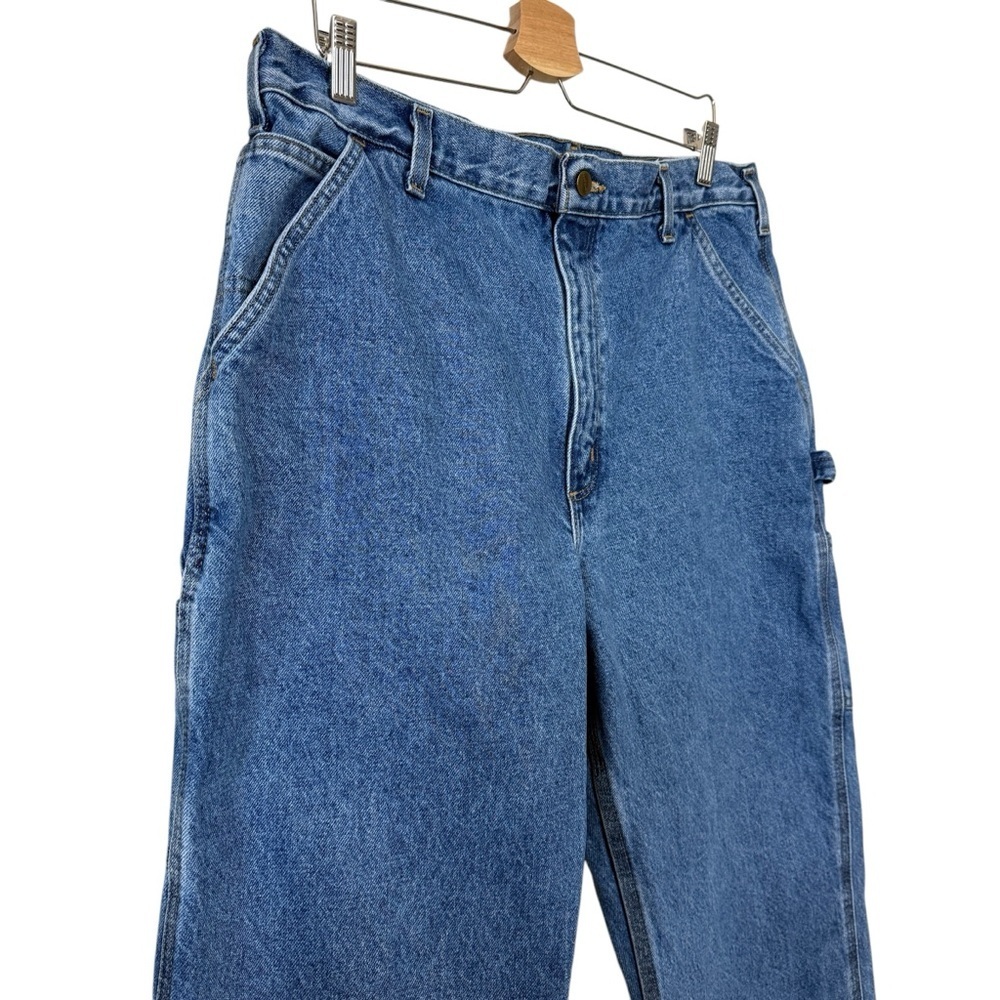 Carhartt Jeans Mens 38 X 32 Blue Denim Cotton Carpenter Double Knee Work Wear - Picture 5 of 10